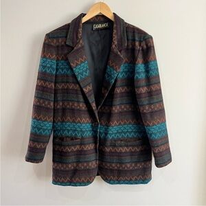 VINTAGE Women's Multicolor Patterned Jacket